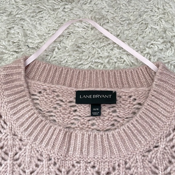 Lane Bryant mauve tunic crochet sweater, size 14/16 - Picture 3 of 4